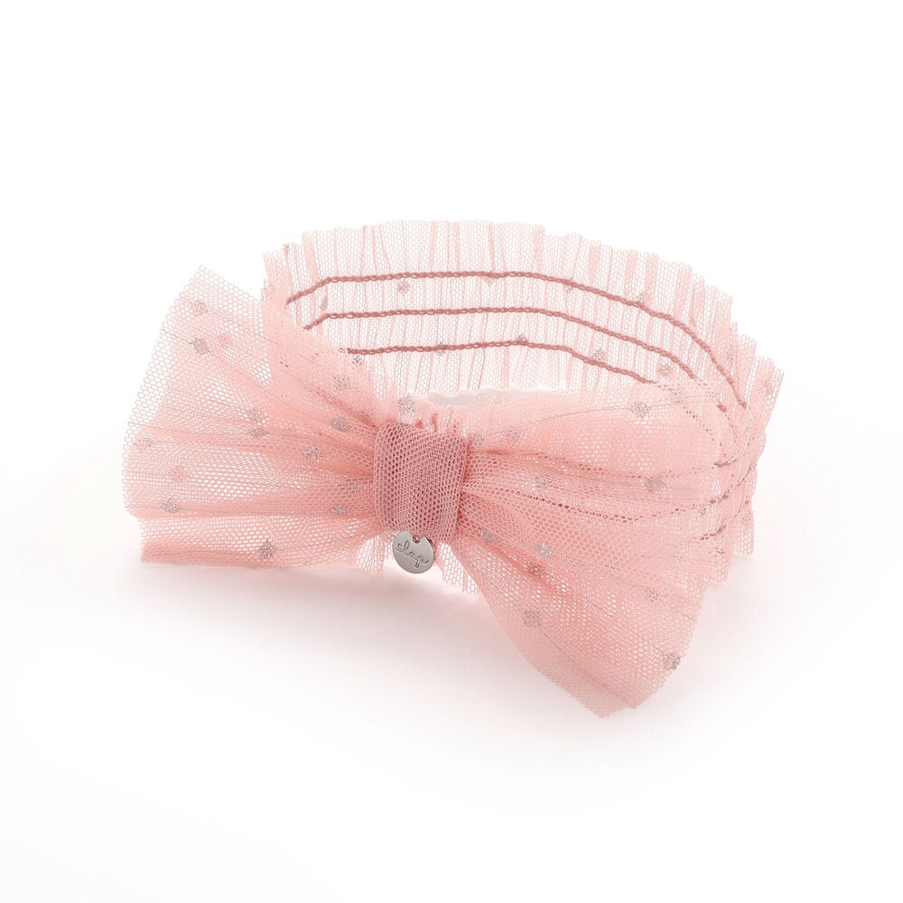 リボンチュールヘアバンドベビー ホワイト ワンサイズ