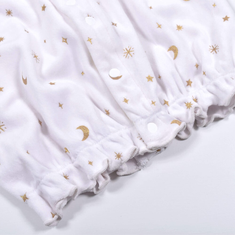 ドットレース ティアラ 刺繍 裾 ギャザー 2WAYオール ベビー (50~70cm) ピンク系 ワンサイズ