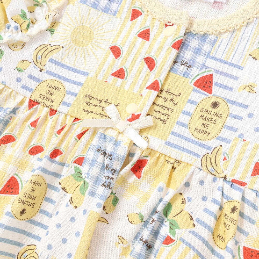 【お揃い】バルーン宝石アイス果物総柄プリントボディミニベビー(60~80cm) ピンク系 60cm