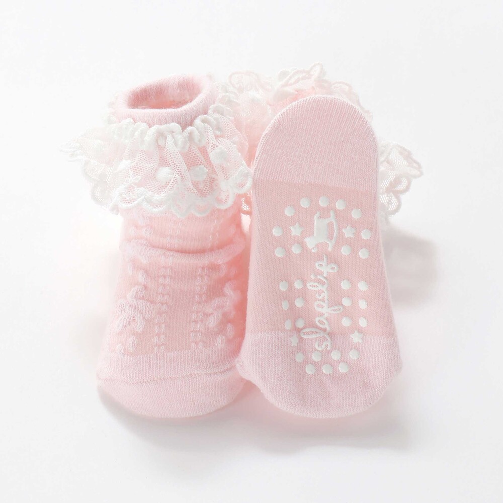 花モチーフ編みレースソックスベビー(9~12cm) オフホワイト ワンサイズ(9-12cm)