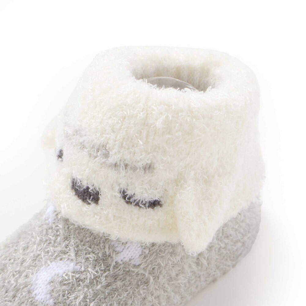 アニマル折り返しブークレニットソックスベビー(9~12cm) ピンク系 ワンサイズ