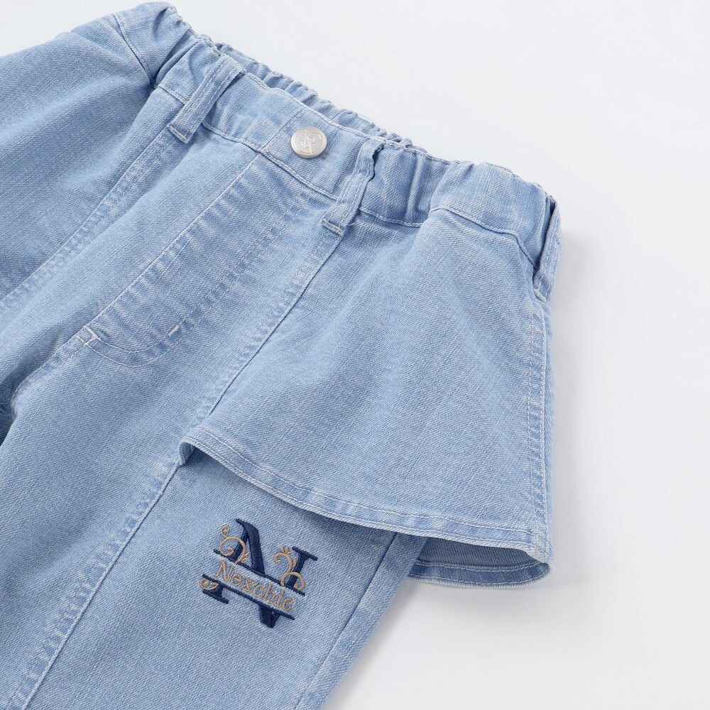 フリルストレッチデニムパンツ(110~150cm) ネイビー 110cm