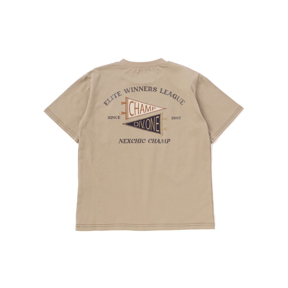 デニムポケット・ピグメントカレッジTシャツ(110~150cm) ベージュ 110cm