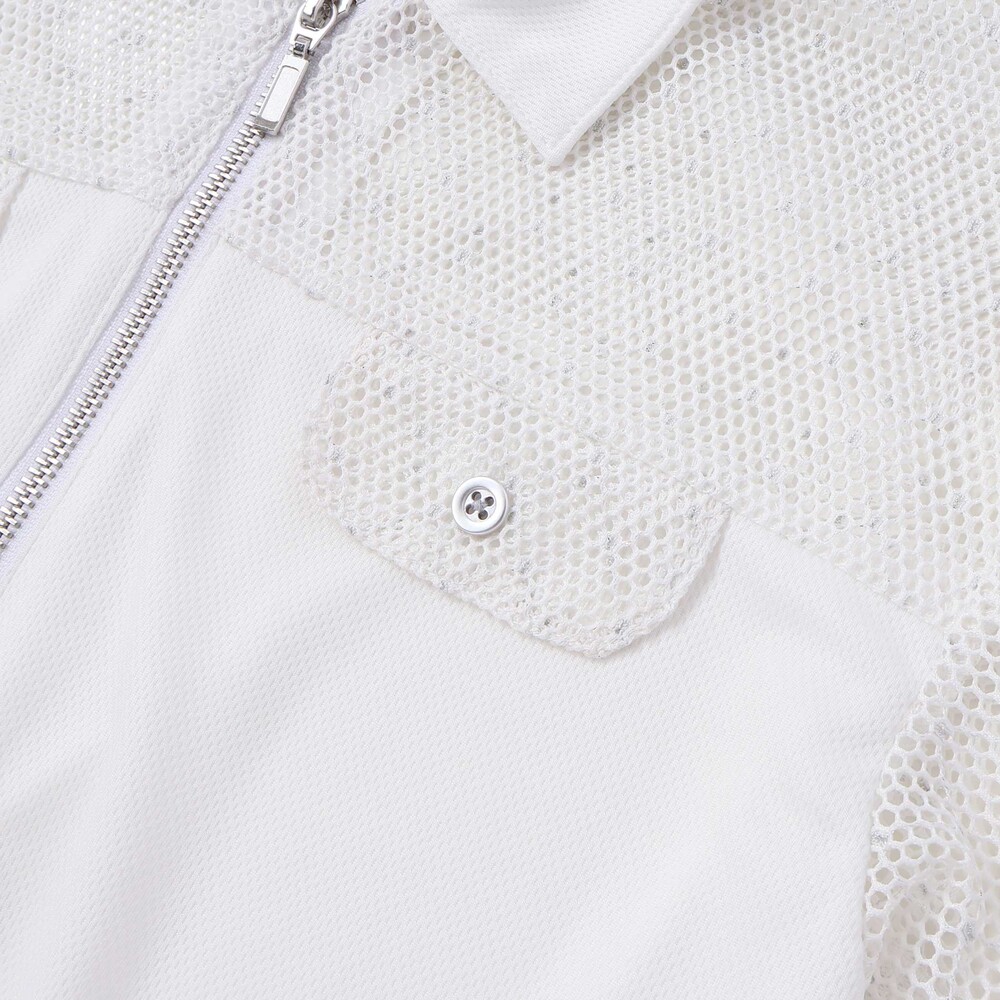 切り替えメッシュハーフジップTシャツ(110~150cm) ホワイト 110cm