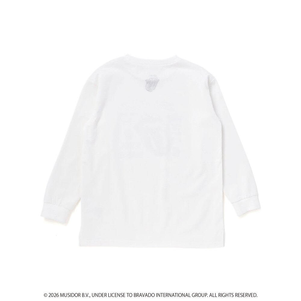 【ザ・ローリング・ストーンズxNEXCHIC】天竺フロッキープリントTシャツ(110~150cm) ホワイト 110cm