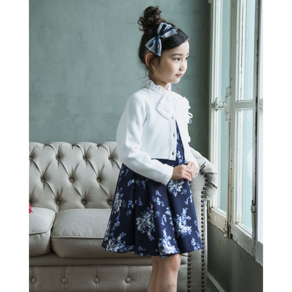 Bebe べべ Bebe Mall Official Online Store日本製 ローズ ブーケ プリント カバリエレ アズーロ ワンピース 110cm 130cm 110cm ネイビー系 Fomal ベベ モール オフィシャルオンラインストア