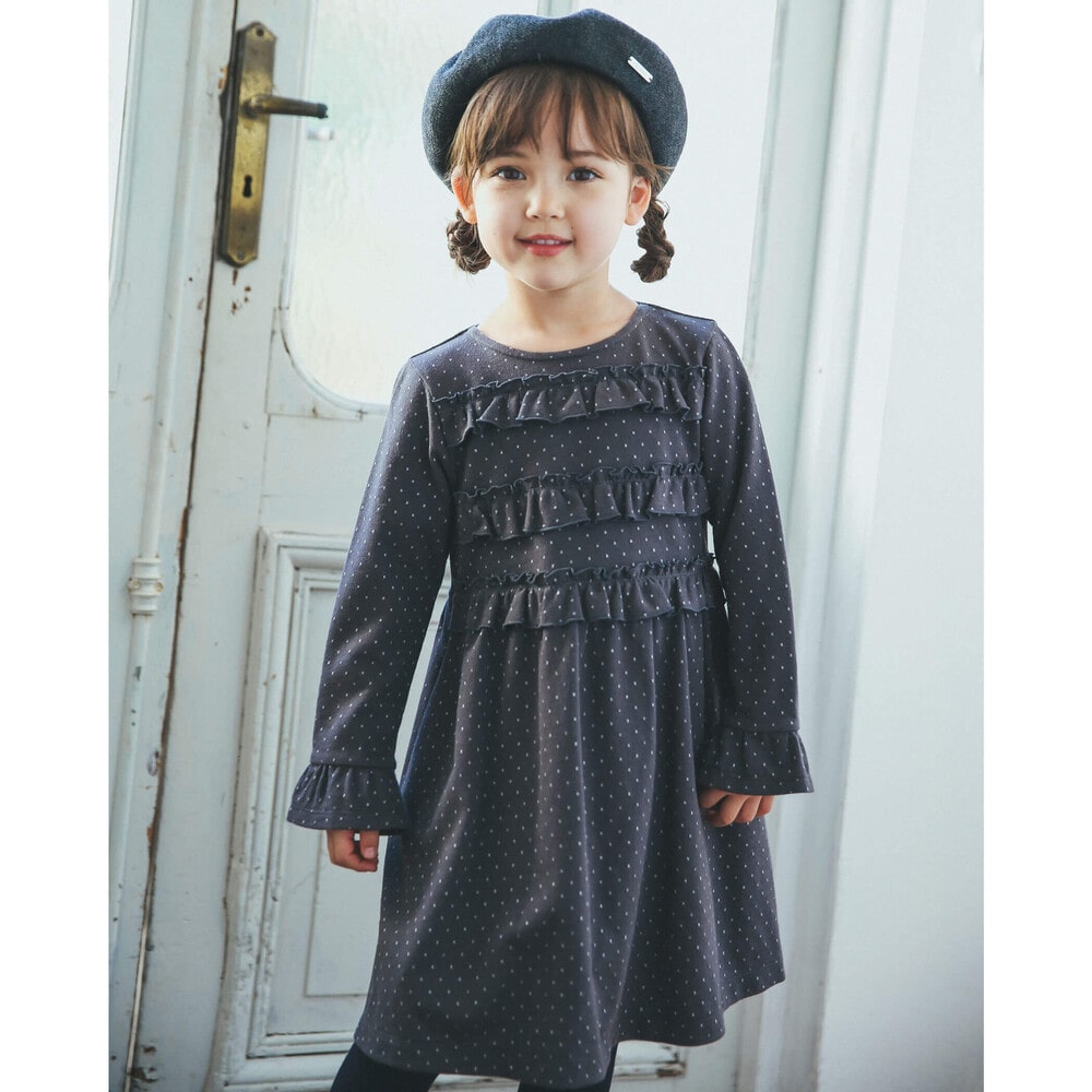 子供服べべの公式通販サイト Bebe Mall ブライト ドット フリル 長袖 ワンピース 80 140cm 80cm ブラック系 ワンピース ベベ モール オフィシャルオンラインストア 子供服べべの公式通販サイト Bebe Mall ブライト ドット フリル 長袖 ワンピース 80 140cm 80cm ブラック系 ワンピース ベベ モール オフィシャルオンラインストア