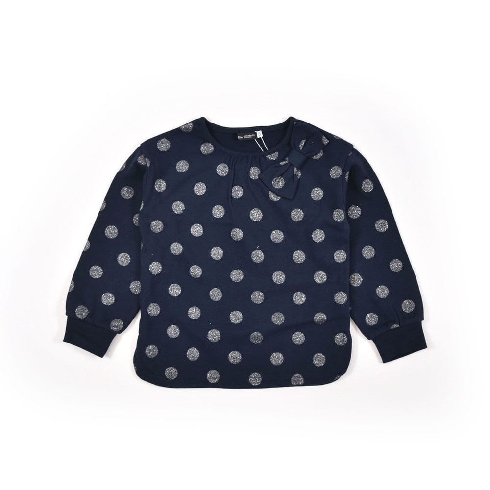 裏毛ニットラメ　ネイビー系 nAvy ラメ裏毛プルオーバー レディース