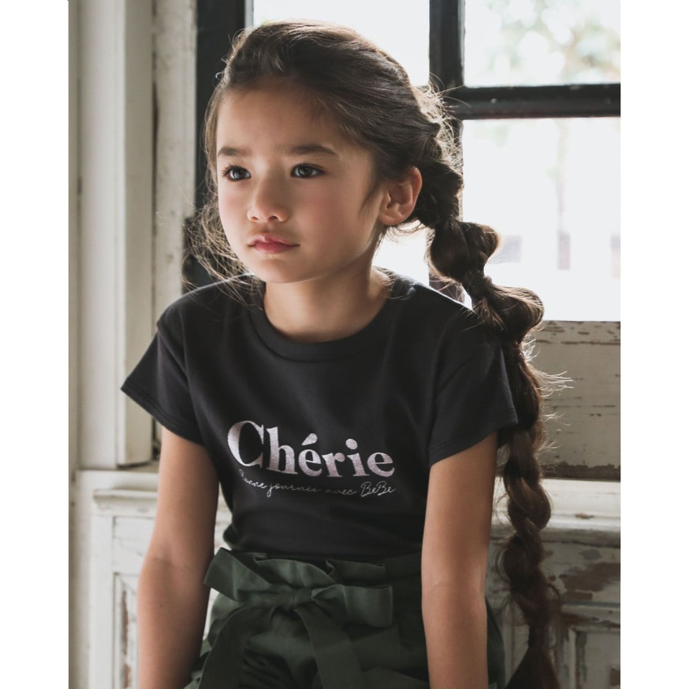 コットン USA グリッター プリント ロゴ Tシャツ（80～150cm）