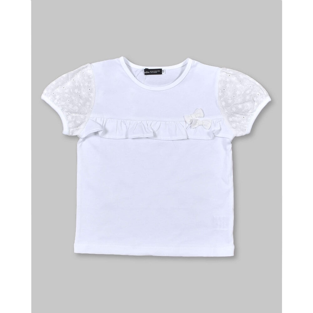 レース袖 フリル Tシャツ(90~150cm)(90cm ホワイト): トップス【女の子・男の子の子ども服と言えば】-子供服べべの公式通販サイト 「BEBE MALL」