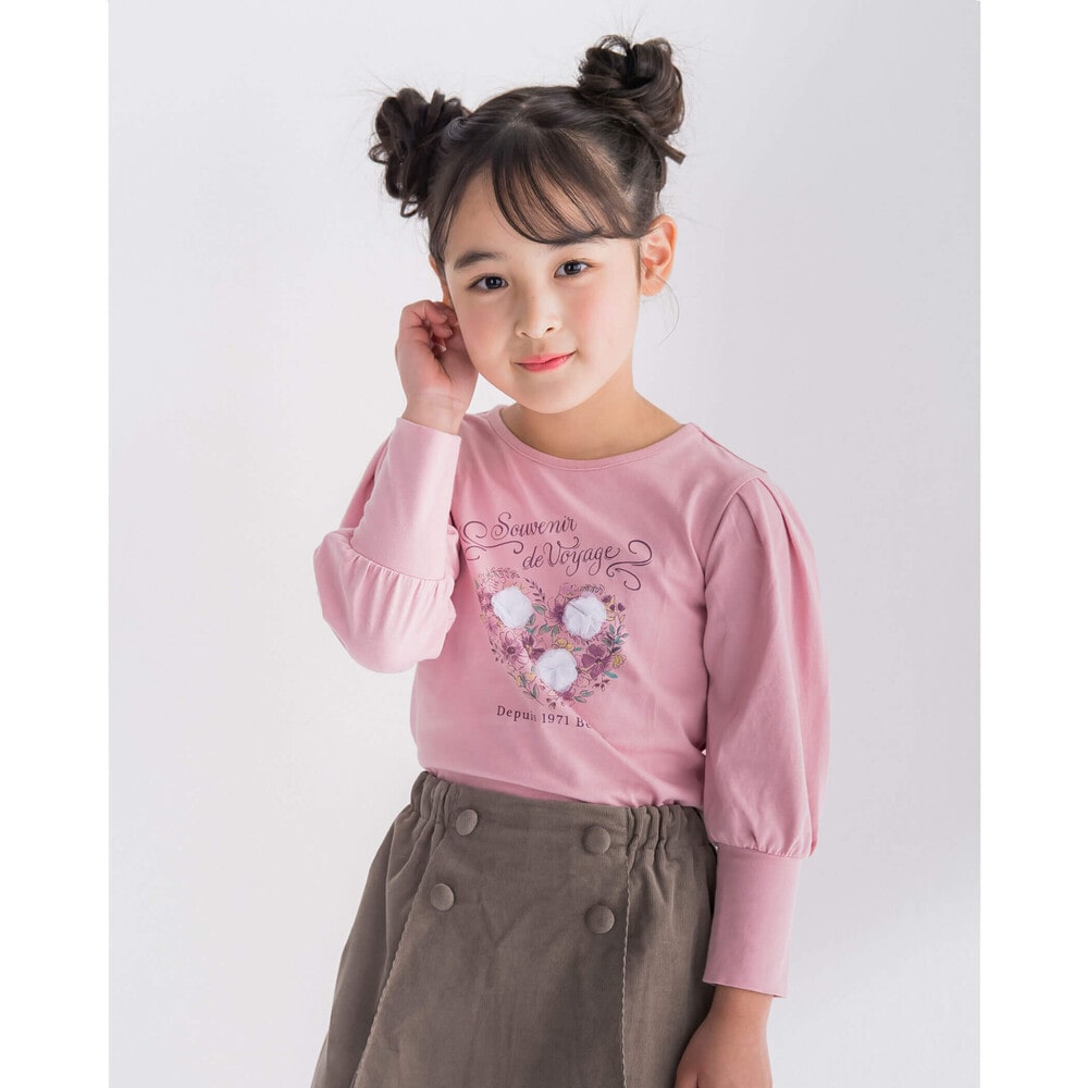 フラワー 花 ハート プリント Tシャツ (90~150cm)(90cm ピンク): トップス-子供服べべの公式通販サイト 「BEBE MALL」