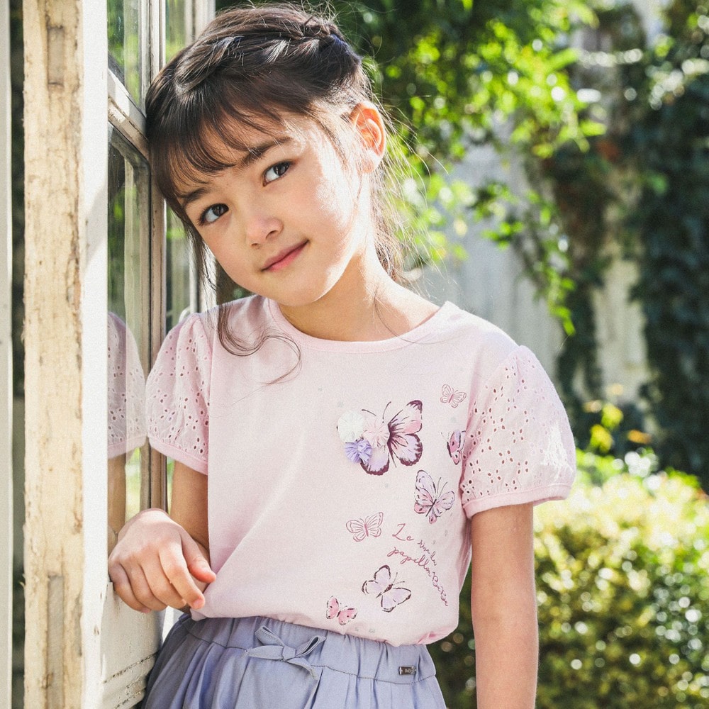 蝶々プリントパフスリーブTシャツ(80~150cm)(80cm ピンク): トップス【女の子・男の子の子ども服と言えば】蝶々プリントパフスリーブTシャツ(80~150cm)(80cm  ピンク): トップス【女の子・男の子の子ども服と言えば】-子供服べべの公式通販サイト 「BEBE MALL」-子供服べべ ...