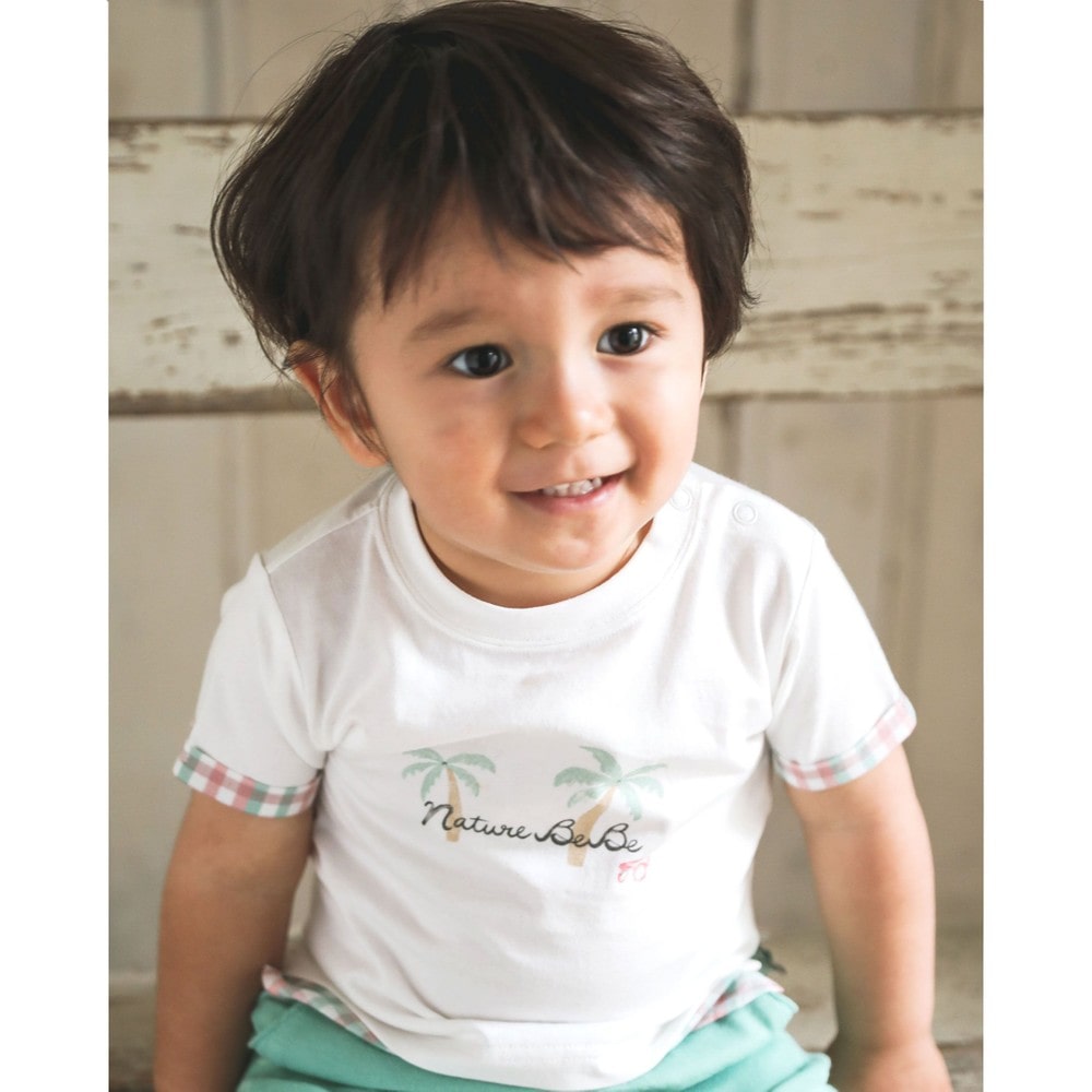 Bebe べべ Bebe Mall Official Online Store手書き イラスト 風 ヤシの木 サングラス チェック ドッキング Tシャツ 80 100cm 80cm オフホワイト 新生児 ベビー ベベ モール オフィシャルオンラインストア Bebe べべ Bebe Mall Official Online Store手書き イラスト 風 ヤシの木 サングラス チェック ドッキング Tシャツ 80 100cm 80cm オフホワイト 新生児 ベビー ベベ モール オフィシャルオンラインストア