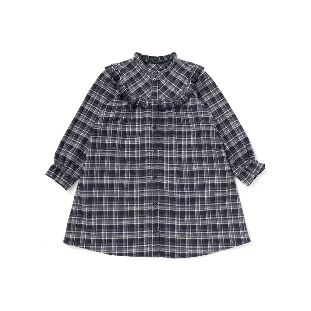 はるhibyebebe チェック柄　大人用ワンピース　赤チェック3点セット 限定商品】ネルチェック柄ワンピース(95～150cm)(95cm レッド系