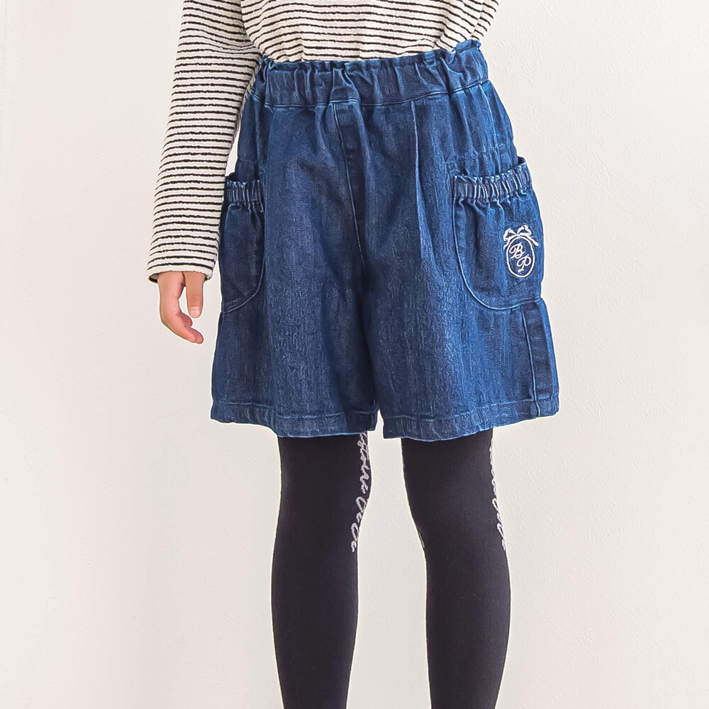 ストレッチデニムキュロットパンツ