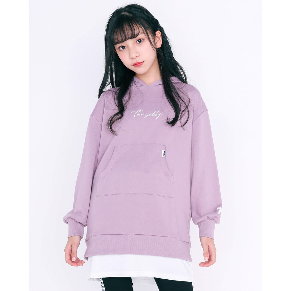 Fila Ziddy ロゴ フード 付き スポーティー ワンピース 130 160cm 130cm パープル ワンピース 子供服べべの公式通販サイト Bebe Mall