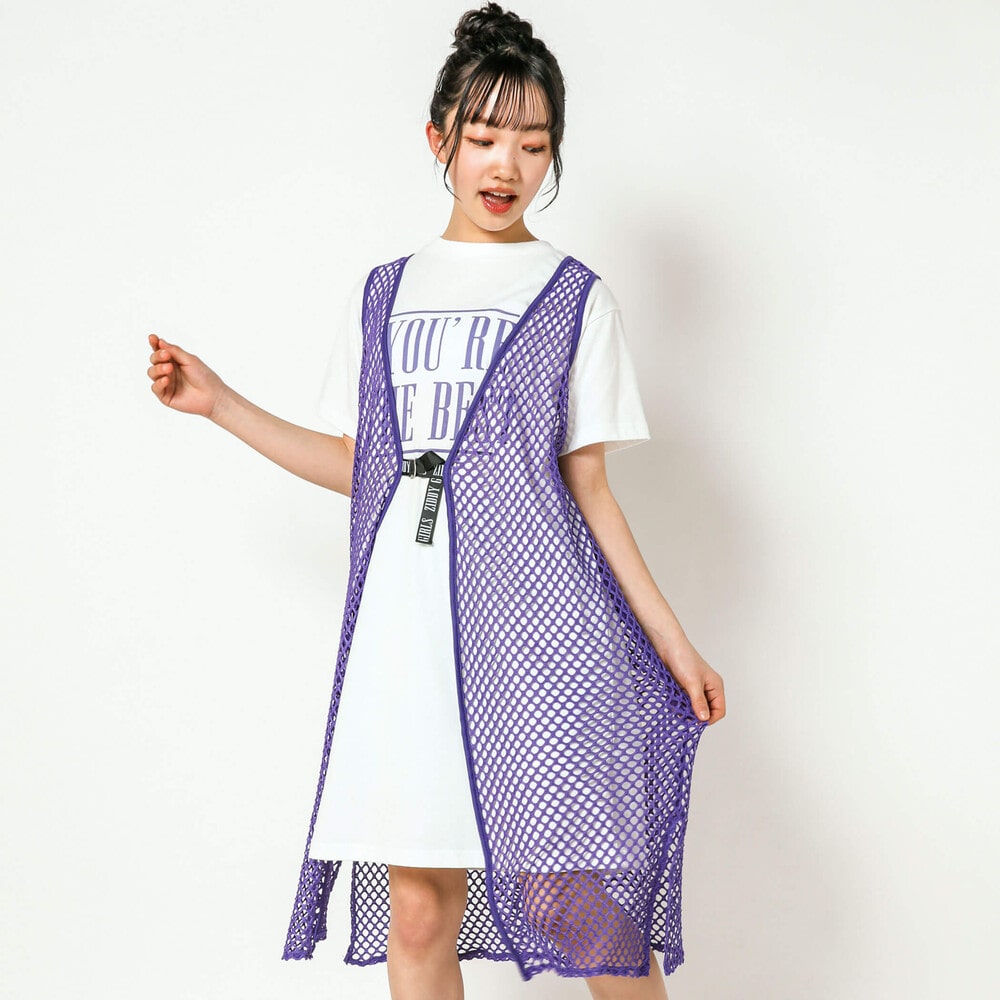 前後2WAY】メッシュガウン＆Tシャツワンピセット(130~160cm)(130cm ...