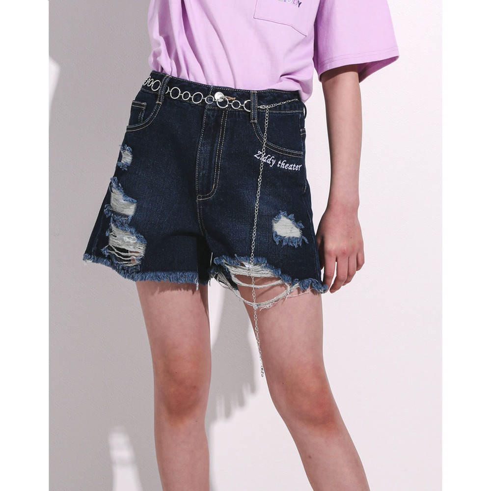 Bebe べべ Bebe Mall Official Online Storeチェーンベルト付き ダメージデニムショートパンツ 130 160cm 130cm ネイビー ボトム ベベ モール オフィシャルオンラインストア Bebe べべ Bebe Mall Official Online Storeチェーンベルト付き ダメージデニムショートパンツ 130 160cm 130cm ネイビー ボトム ベベ モール オフィシャルオンラインストア