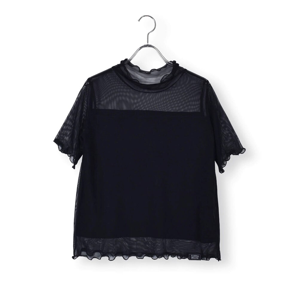 ZIDDY (130~160cm) 【 ニコ☆プチ 掲載 】 チュール シアー ハイネック Tシャツ(130cm ブラック):  トップス-子供服べべの公式通販サイト 「BEBE MALL」