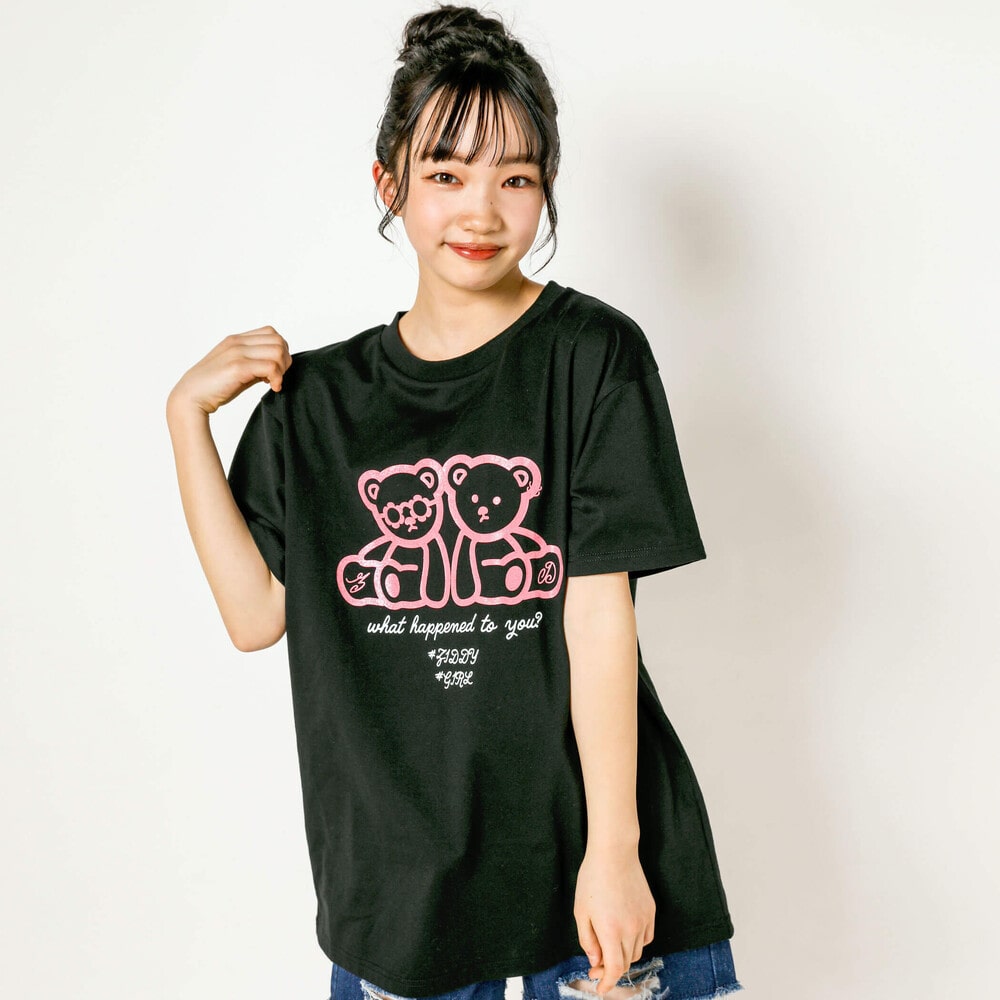 ラメクマプリントTシャツ(130~160cm)(130cm ブラック): トップス【べべ ...