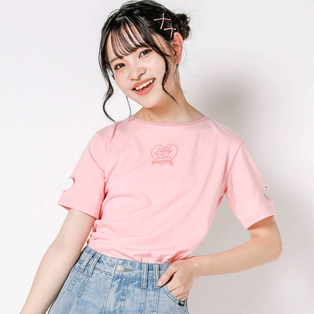 推しカラー袖ハート穴あきTシャツ(130~160cm)(130cm イエロー): トップス【女の子 ・男の子の子ども服と言えば】推しカラー袖ハート穴あきTシャツ(130~160cm)(130cm イエロー): トップス【女の子・男の子の子ども服と言えば】-子供服べべの公式通販サイト  「BEBE MALL ...