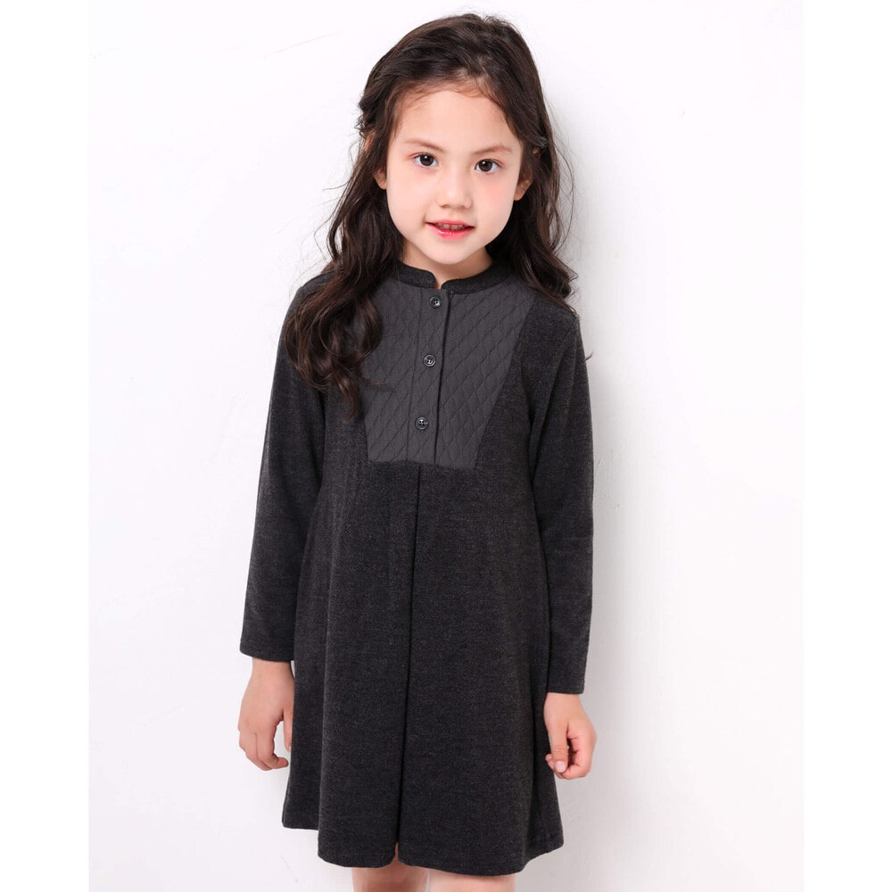 ダイヤキルト 切り替え ワンピース 95 150cm 95cm ブラック系 ワンピース 子供服べべの公式通販サイト Bebe Mall