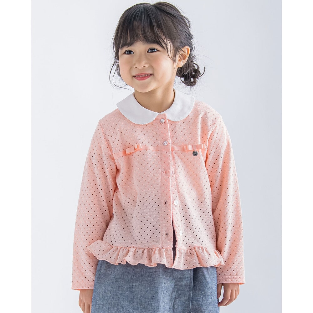 ハリ抜き リボン フリル カットソー カーディガン (95~150cm)(95cm ピンク): トップス【女の子・男の子の子ども服と言えば】ハリ抜き  リボン フリル カットソー カーディガン (95~150cm)(95cm ピンク): トップス【女の子・男の子の子ども服と言えば】-子供服べべの公式  ...