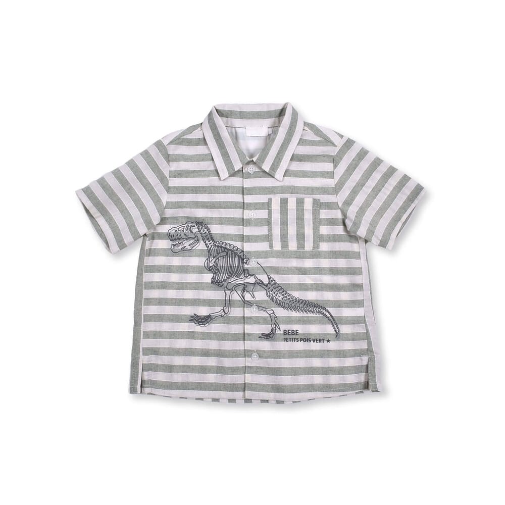 恐竜 プリント 開襟 シャツ 80 150cm 80cm レッド系 トップス 子供服べべの公式通販サイト Bebe Mall