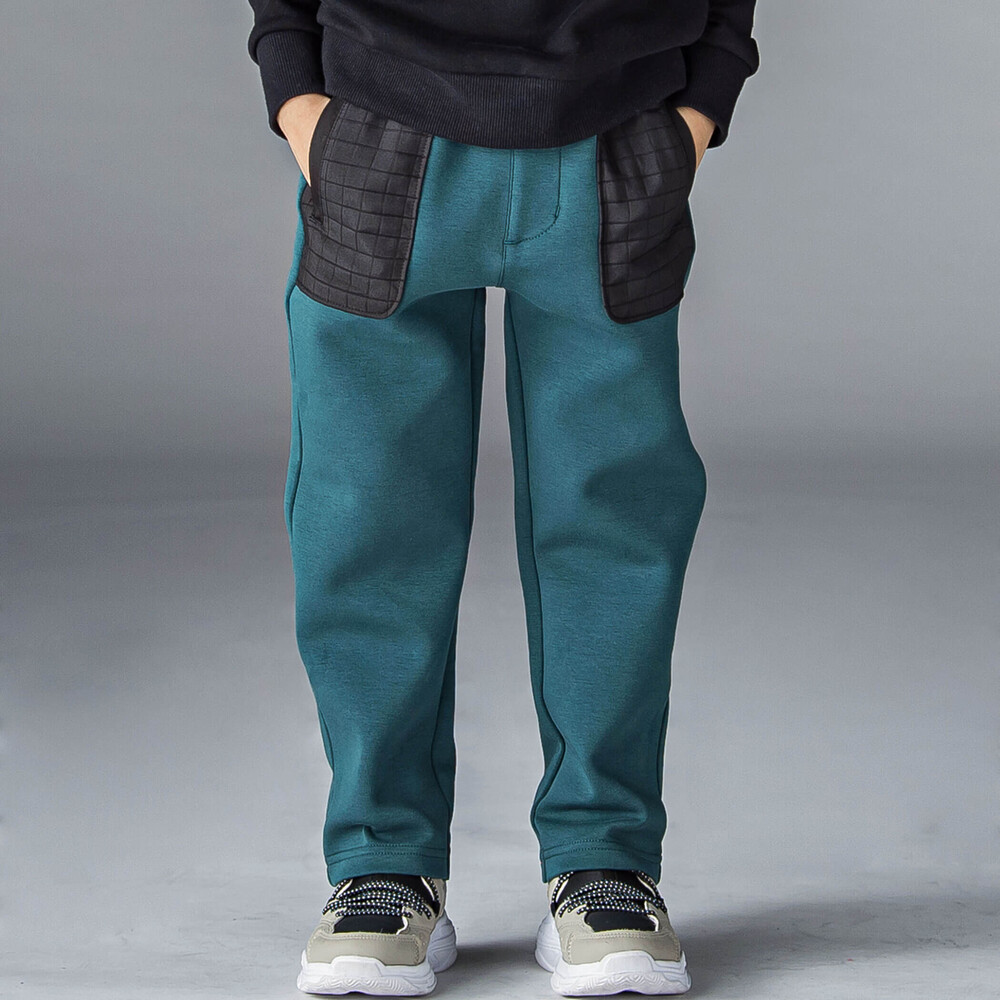 ポンチ＋四角キルトロングパンツ(95~150cm)(95cm グリーン
