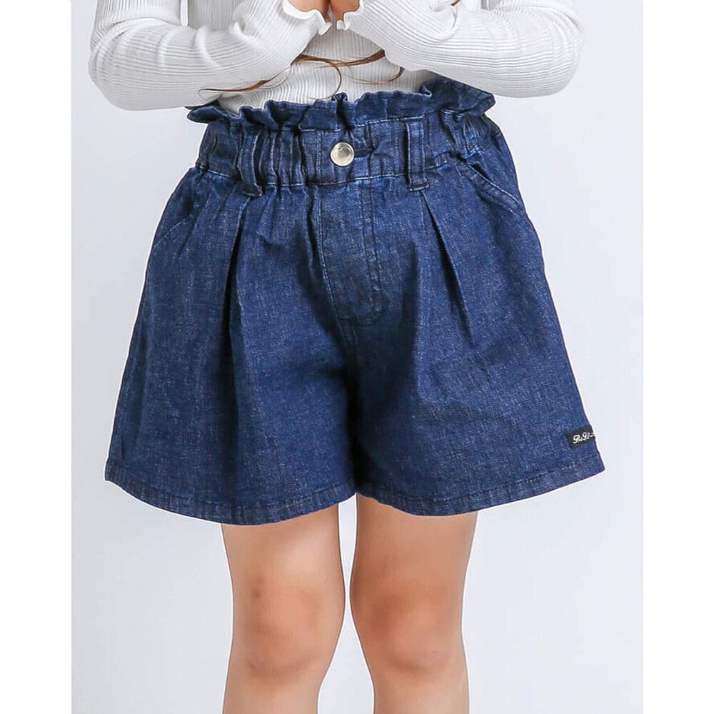 ストレッチ デニム キュロット パンツ 95 150cm 95cm ネイビー ボトム 子供服べべの公式通販サイト Bebe Mall