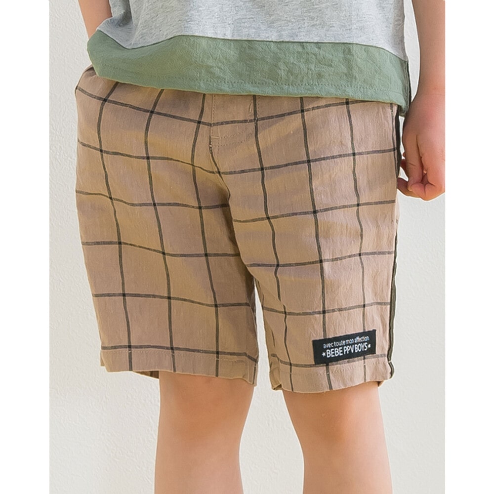 ガーゼ ブロック チェック 切り替え ショートパンツ (95~150cm)(95cm ブラウン系): ボトム-子供服べべの公式通販サイト 「BEBE MALL」 ガーゼ ブロック チェック 切り替え ショートパンツ (95~150cm)(95cm ブラウン系): ボトム-子供服べべの公式通販サイト 「BEBE MALL」