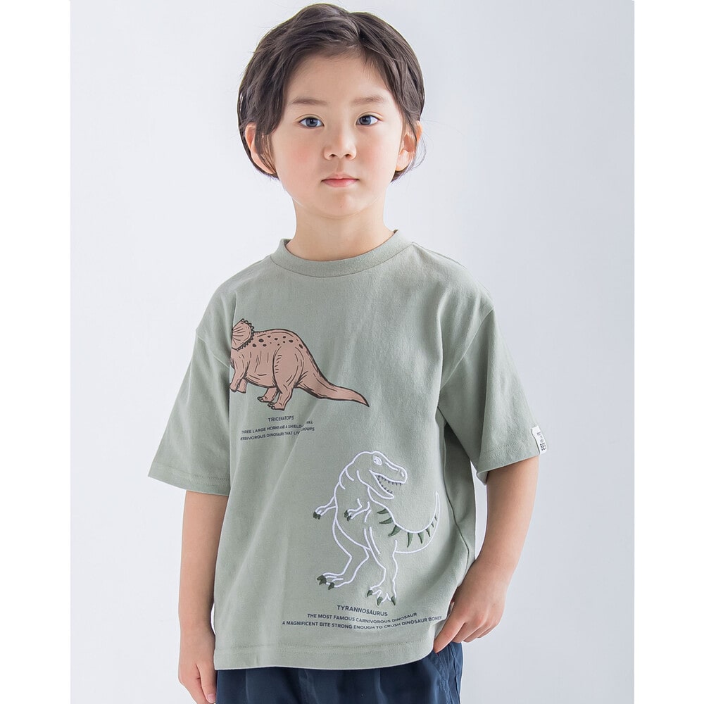 天竺 恐竜 プリント 刺繍 Tシャツ (95~150cm)(95cm グリーン): トップス【女の子・男の子の子ども服と言えば】天竺 恐竜 プリント  刺繍 Tシャツ (95~150cm)(95cm グリーン): トップス【女の子・男の子の子ども服と言えば】-子供服べべの公式通販サイト 「BEBE  MALL」-子供 ...