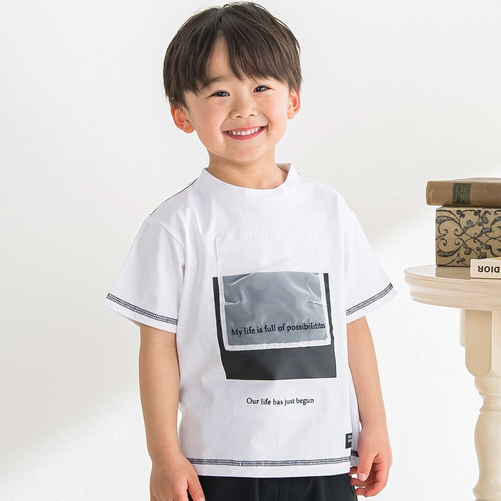 オーガンジーポイントTシャツ(95~160cm)(95cm ホワイト): トップス