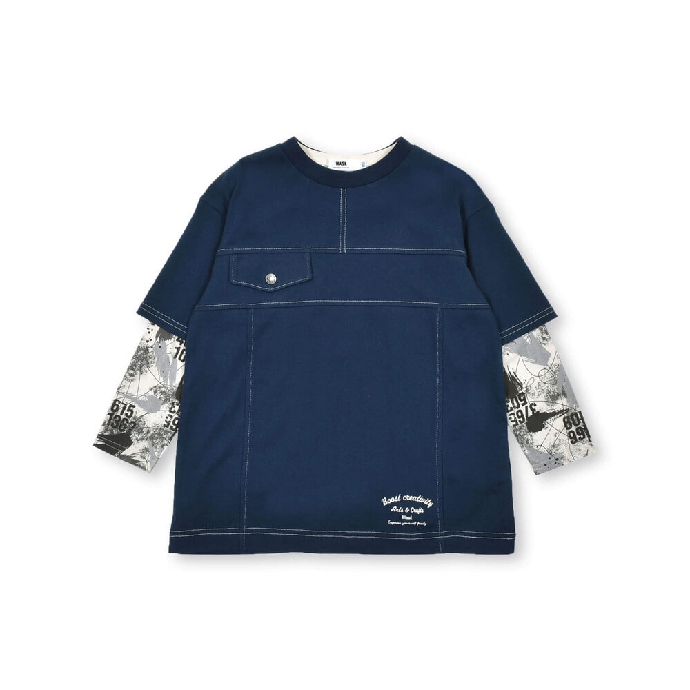 人気海外ブランドアイテム｜ファッション通販 胸ポケットTシャツ＋ペンキ柄Tシャツセット(100~160cm)(100cm ウエア