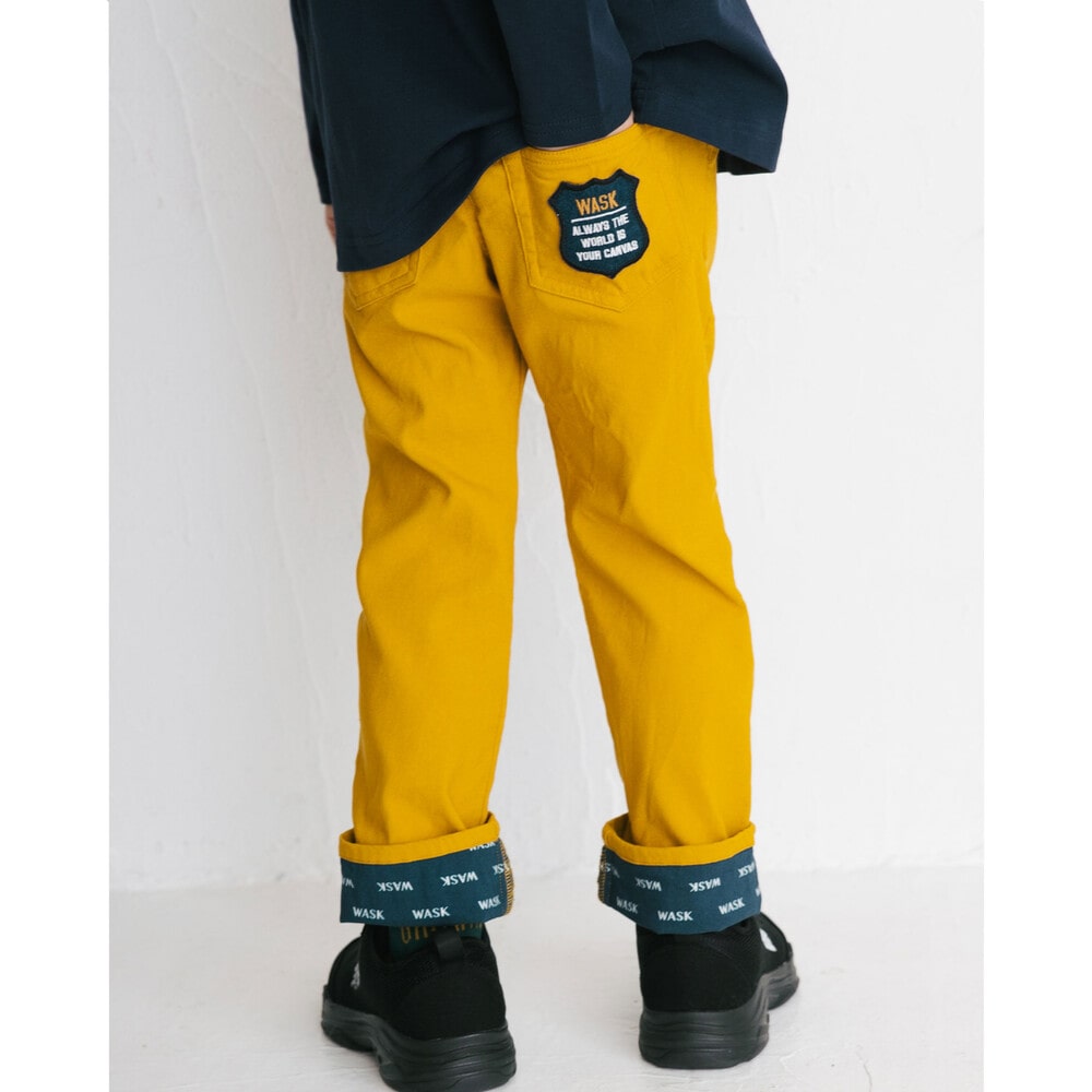 裾柄 タック入り ストレッチ ツイル パンツ (100~160cm)(100cm イエロー): ボトム-子供服べべの公式通販サイト 「BEBE  MALL」