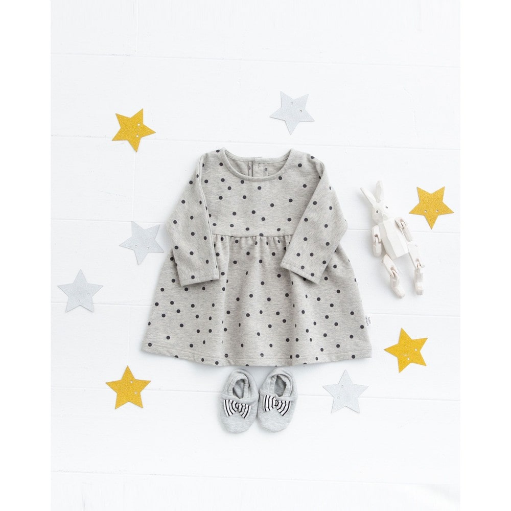 Bebe べべ Bebe Mall Official Online Storeドット フレア ストレッチ カジュアル 長袖 ワンピース ベビー 70cm 90cm 70cm グレー系 新生児 ベビー ベベ モール オフィシャルオンラインストア