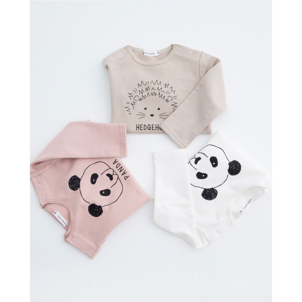 アニマル パンダ ハリネズミ プリント 長袖 トレーナー 80 110cm 80cm オフホワイト トップス 子供服べべの公式通販サイト Bebe Mall