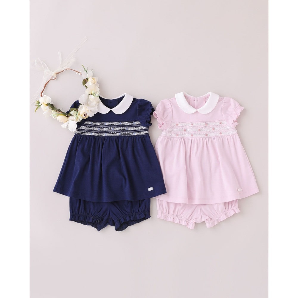 子供服べべの公式通販サイト Bebe Mall フォーマル スモッキング フラワー 花 襟 ブルマ付きワンピース ベビー 70 90cm S 70 80cm ピンク 新生児 ベビー ベベ モール オフィシャルオンラインストア