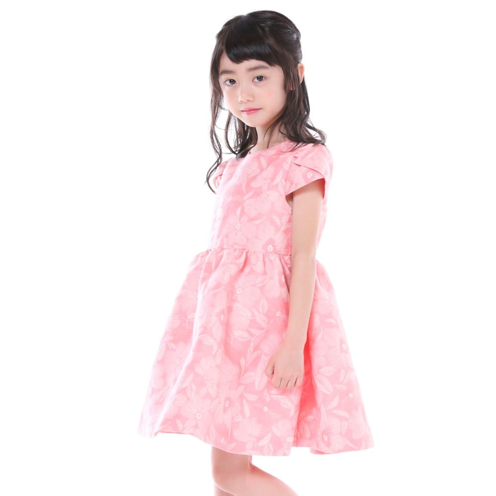 Paris企画 フォーマル フラワー 花 フレア ジャガード ワンピース ドレス 100cm 100cm ピンク系 ワンピース 子供服べべの公式通販サイト Bebe Mall