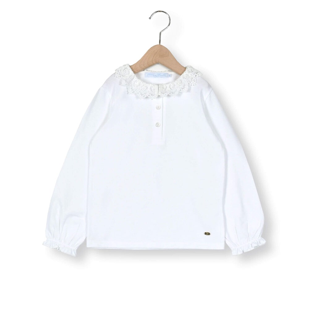 コットンレース襟付きソフトベア天竺Tシャツ(90~140cm)(90cm
