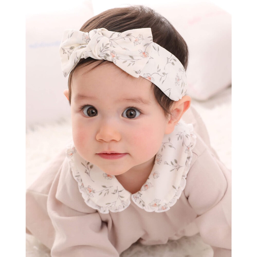 Bebe べべ Bebe Mall Official Online Store花柄 リボン ヘアーバンド ﾜﾝｻｲｽﾞ ホワイト系 新生児 ベビー ベベ モール オフィシャルオンラインストア