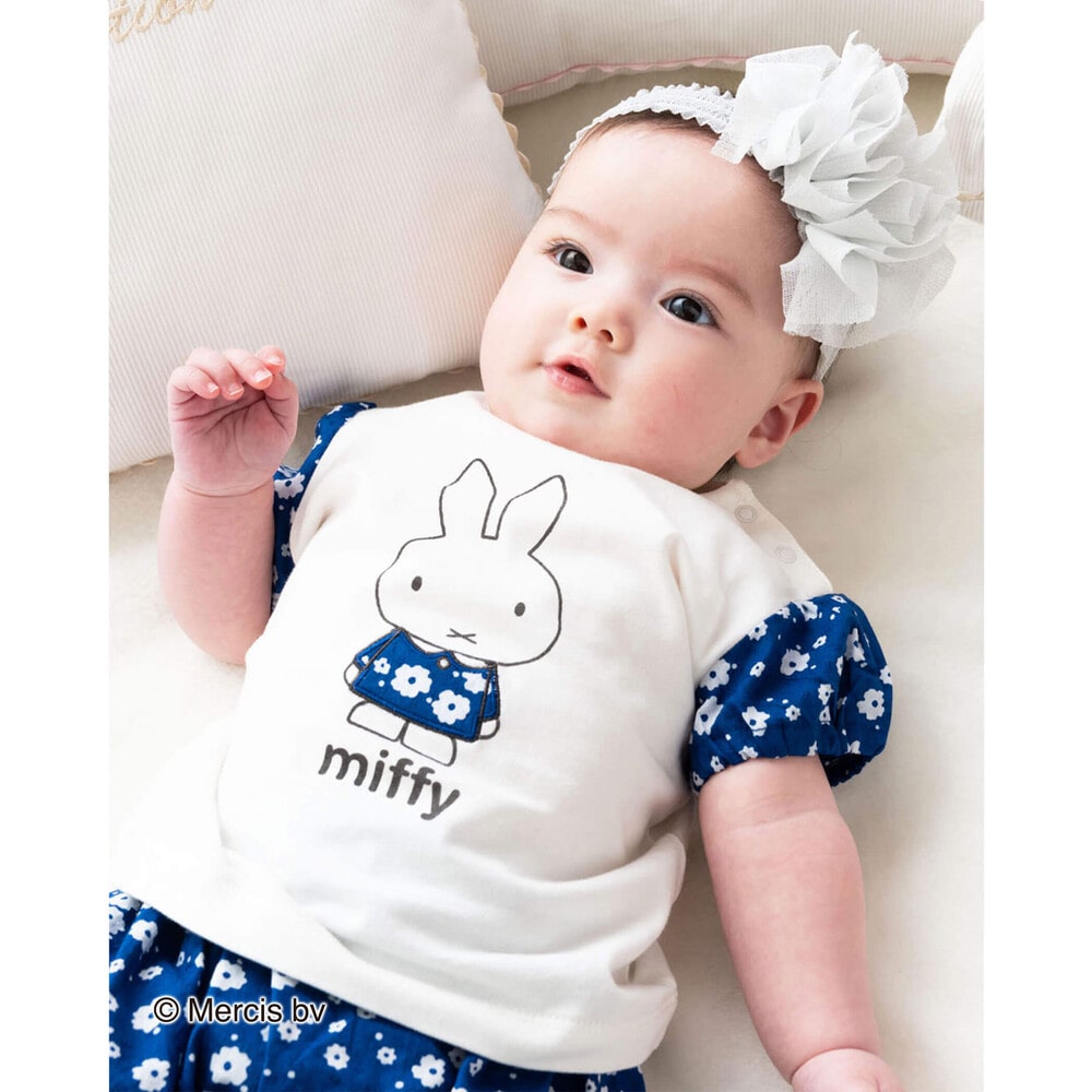 miffy × bebe reduction コラボアイテム 】 ミッフィー 花柄 フリル 半袖 天竺 パフスリーブ Tシャツ (70~90cm)(S(70-80cm) ホワイト系): 新生児/ベビー【女の子・男の子の子ども服と言えば】-子供服べべの公式通販サイト 「BEBE MALL」