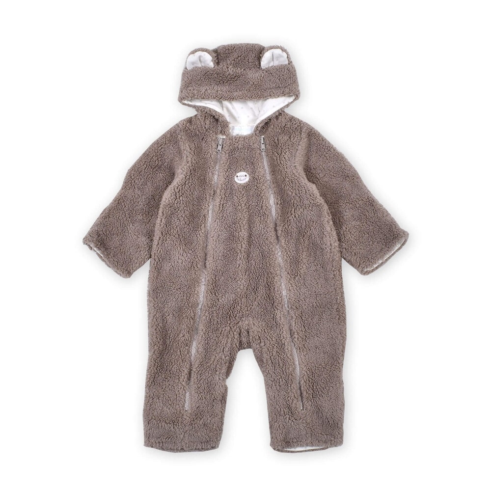 ひつじ くま 耳付き モコモコ フリース バギーオール 60 80cm ﾜﾝｻｲｽﾞ ブラウン 新生児 ベビー 子供服べべの公式通販サイト Bebe Mall