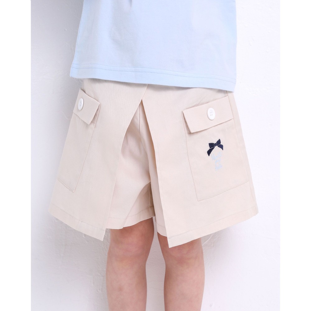 フラップ付き 綿ツイル ショートパンツ (90~130cm)(90cm ベージュ): ボトム-子供服べべの公式通販サイト 「BEBE MALL」