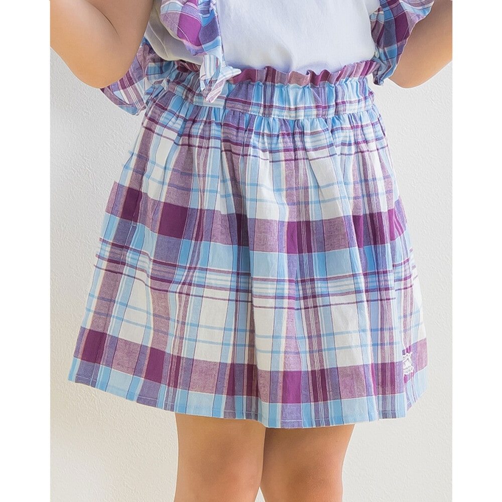インナーパンツ 付き チェック 柄 スカート (90~130cm)(90cm グリーン系): ボトム-子供服べべの公式通販サイト 「BEBE MALL」