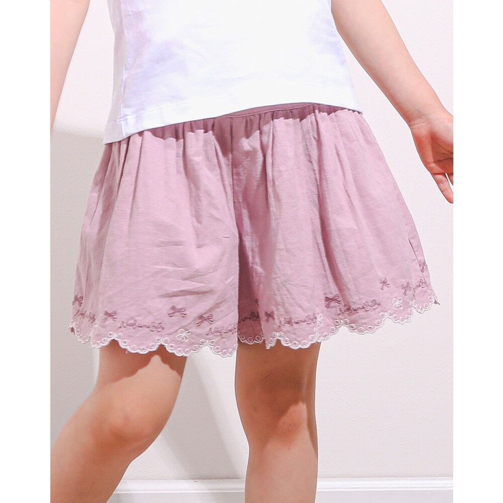 ポケット 付き 裾 刺繍 スカラップ ショートパンツ (90~130cm)(90cm パープル): ボトム-子供服べべの公式通販サイト 「BEBE  MALL」