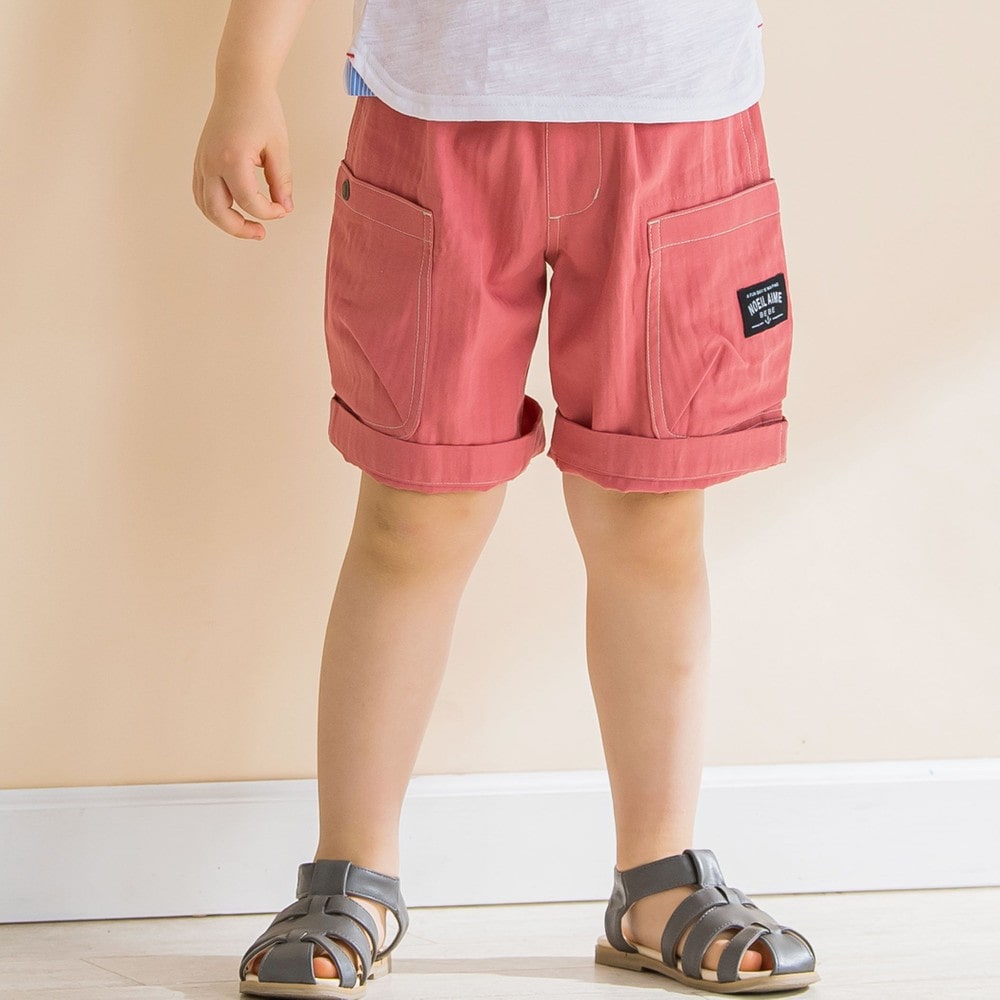 サイドポケットへリンボンハーフパンツ(80~130cm)(80cm ピンク): ボトム【べべモール公式】-子供服べべの公式通販サイト 「BEBE  MALL」