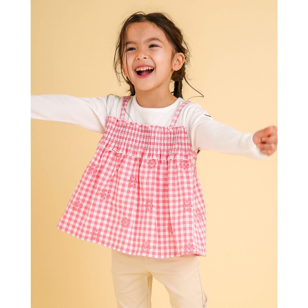 ギンガムチェック 刺繍 ドッキング Tシャツ 80 130cm 80cm ピンク トップス 子供服べべの公式通販サイト Bebe Mall ギンガムチェック 刺繍 ドッキング Tシャツ 80 130cm 80cm ピンク トップス 子供服べべの公式通販サイト Bebe Mall