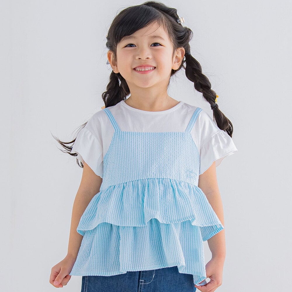 ストライプキャミソールドッキングTシャツ (80~130cm)(80cm ブルー系): トップス【女の子・男の子の子ども服と言えば】ストライプ キャミソールドッキングTシャツ (80~130cm)(80cm ブルー系): トップス【女の子・男の子の子ども服と言えば】-子供服べべの公式通販サイト  ...