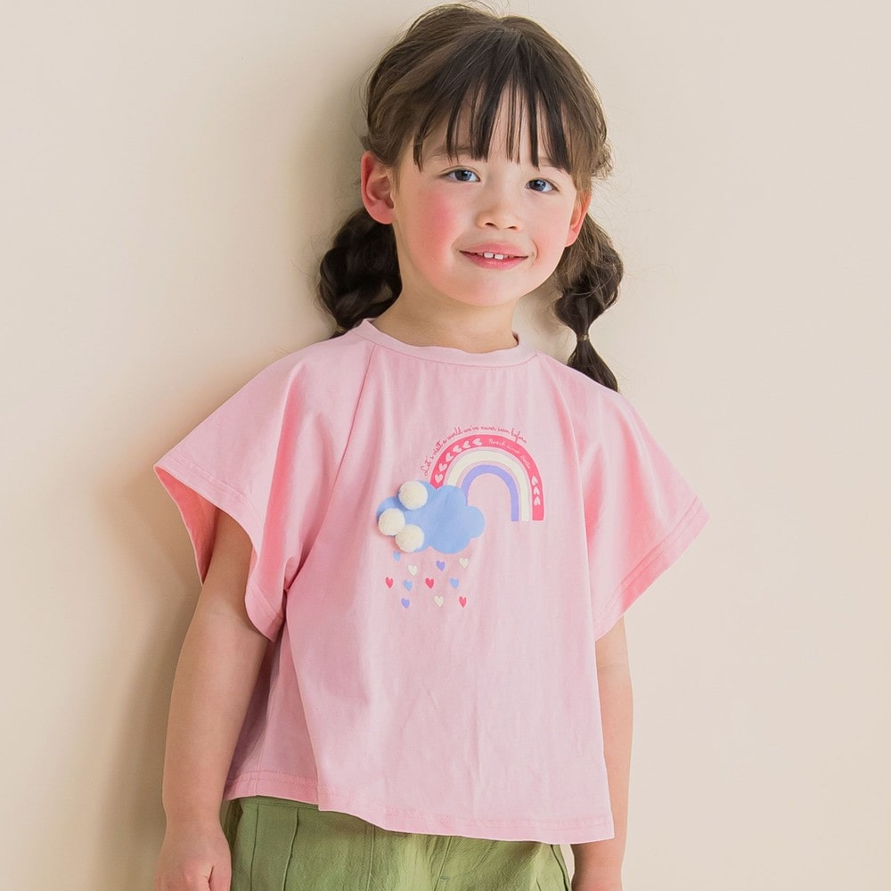 ポンチョ風Tシャツ(90~130cm)(90cm ピンク): トップス【女の子・男の子の子ども服と言えば】ポンチョ風Tシャツ(90~130cm)(90cm  ピンク): トップス【女の子・男の子の子ども服と言えば】-子供服べべの公式通販サイト 「BEBE MALL」-子供服べべの公式通販サイト 「BEBE  MALL」